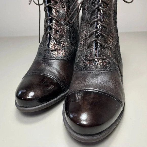 DORKING BY FLUCHOS | BRISDA SNAKE LACE PRINT HEEL BOOTS - Picture 8 of 14